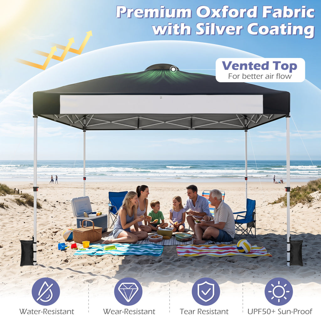 10x10 Pop-Up Canopy with Roller Bag - Black