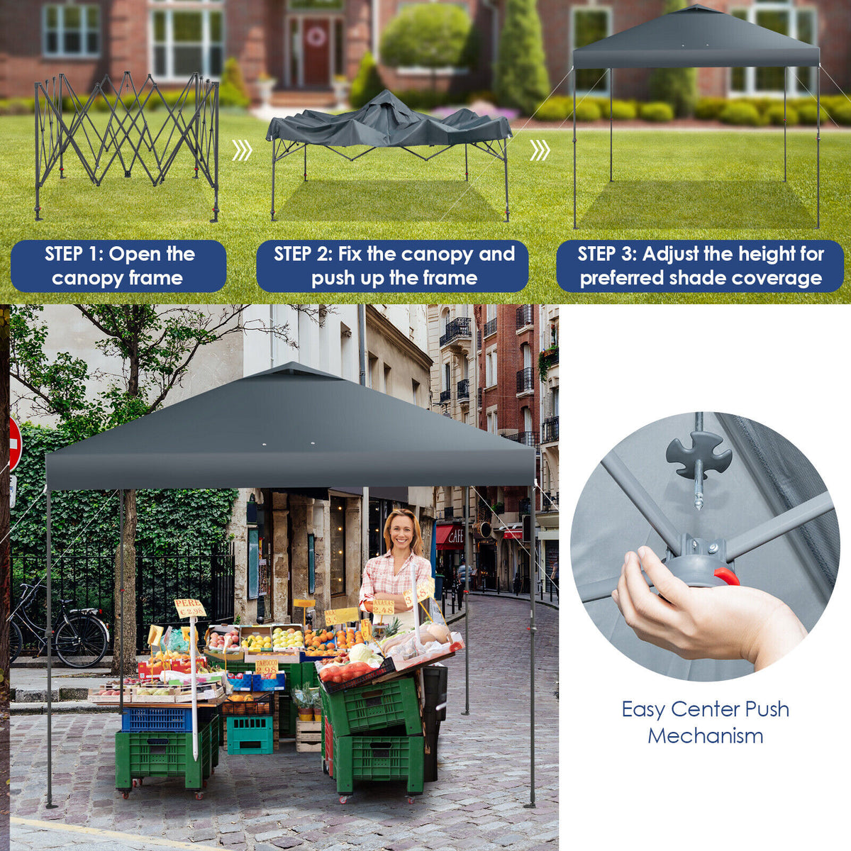 10 x Feet Foldable Outdoor Instant Pop-up Canopy with Carry Bag