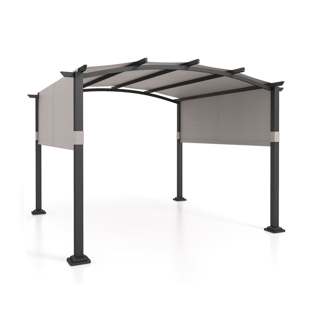 10 x 12 ft Retractable Pergola with Canopy - Beige