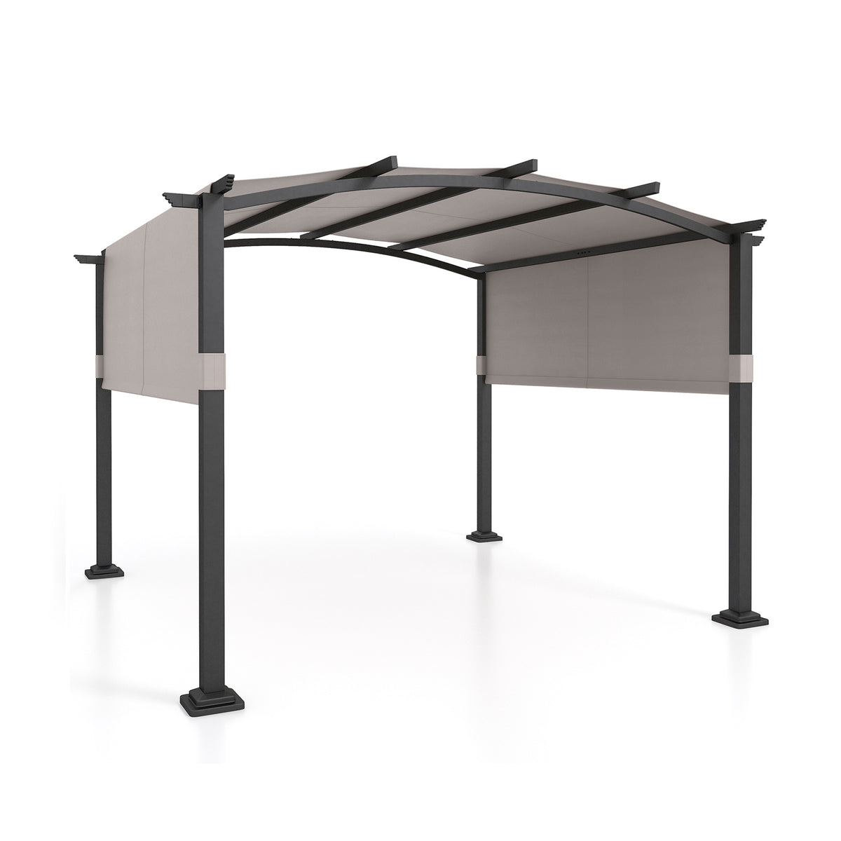 10 x 12 ft Retractable Pergola with Canopy - Beige