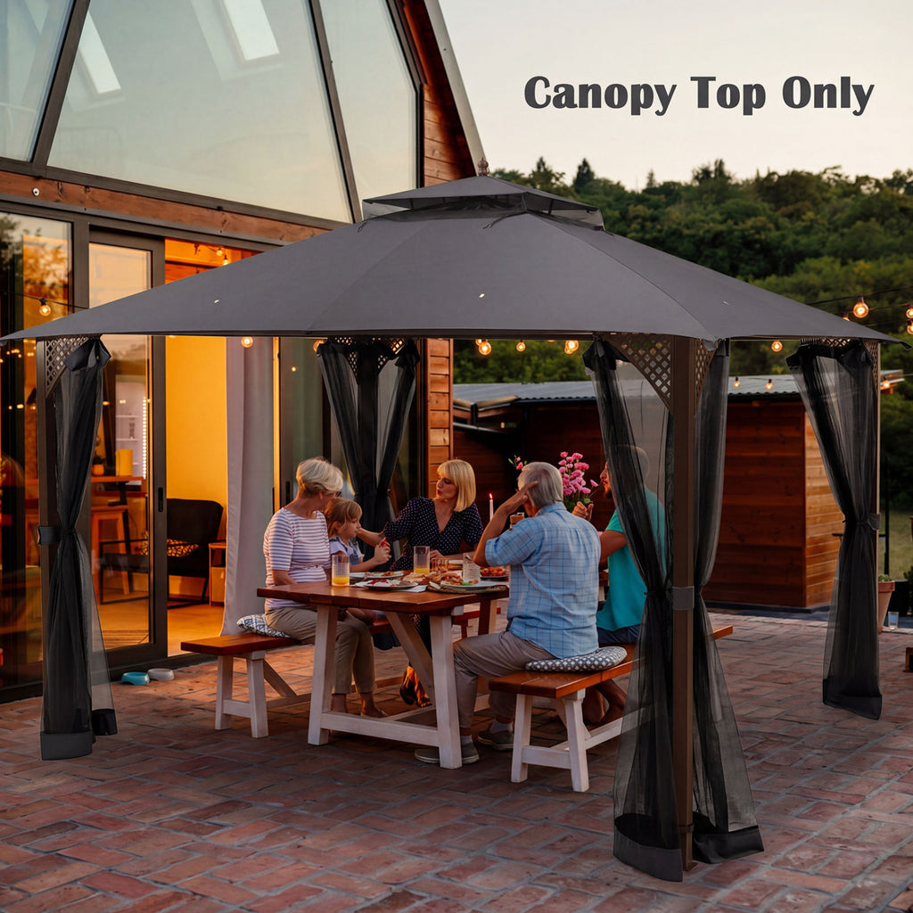 10 x 12 Feet Gazebo Replacement Top with Air Vent and Drainage Holes