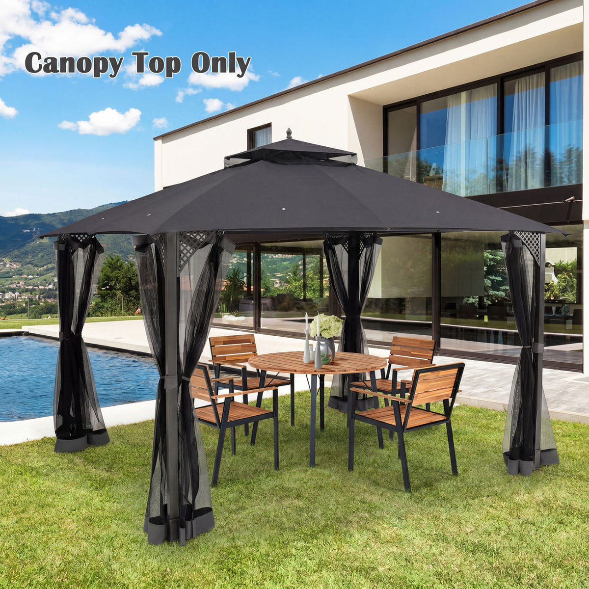10 x 12 Feet Gazebo Replacement Top with Air Vent and Drainage Holes