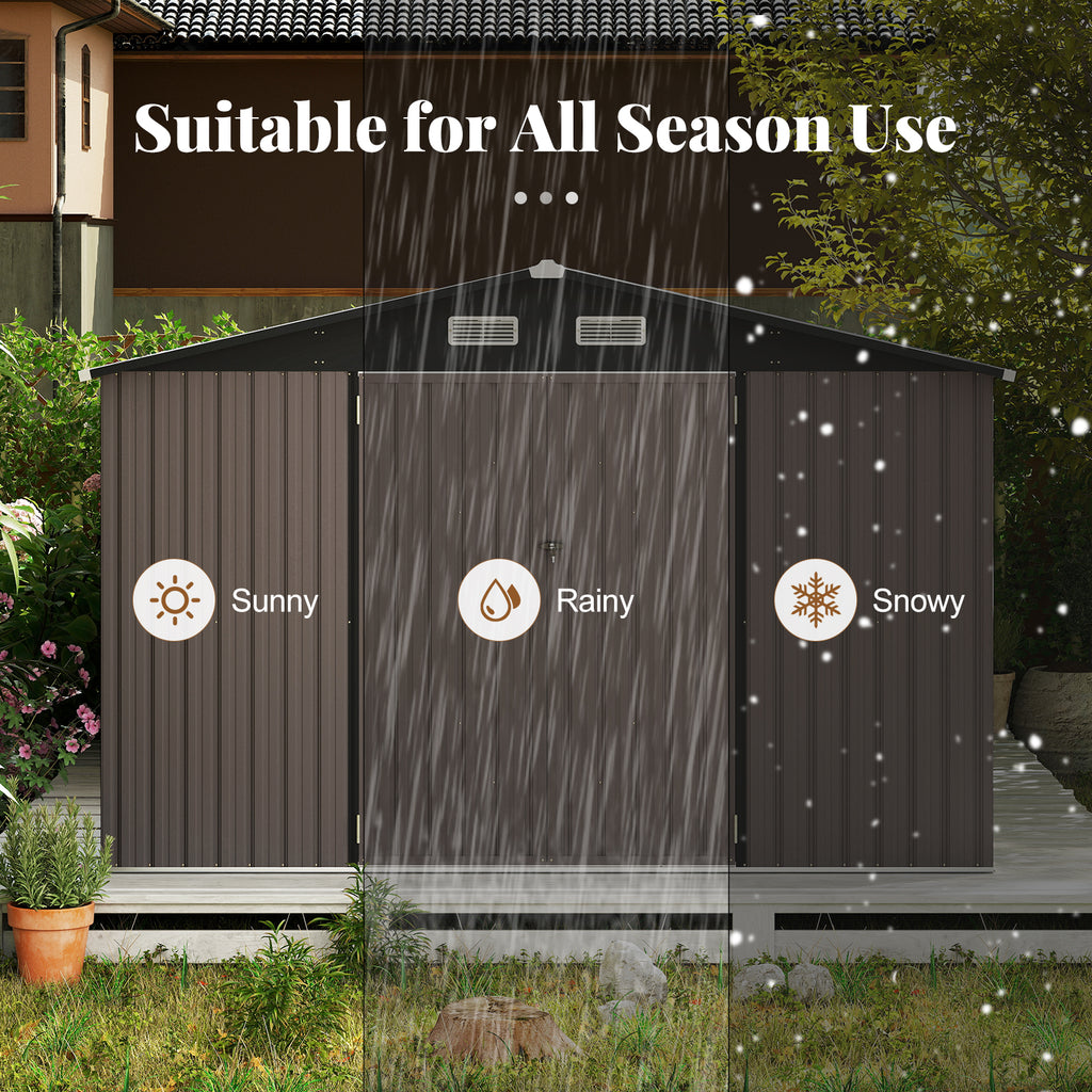 10 x 14 FT Outdoor Storage Shed with Improved Windproof Metal