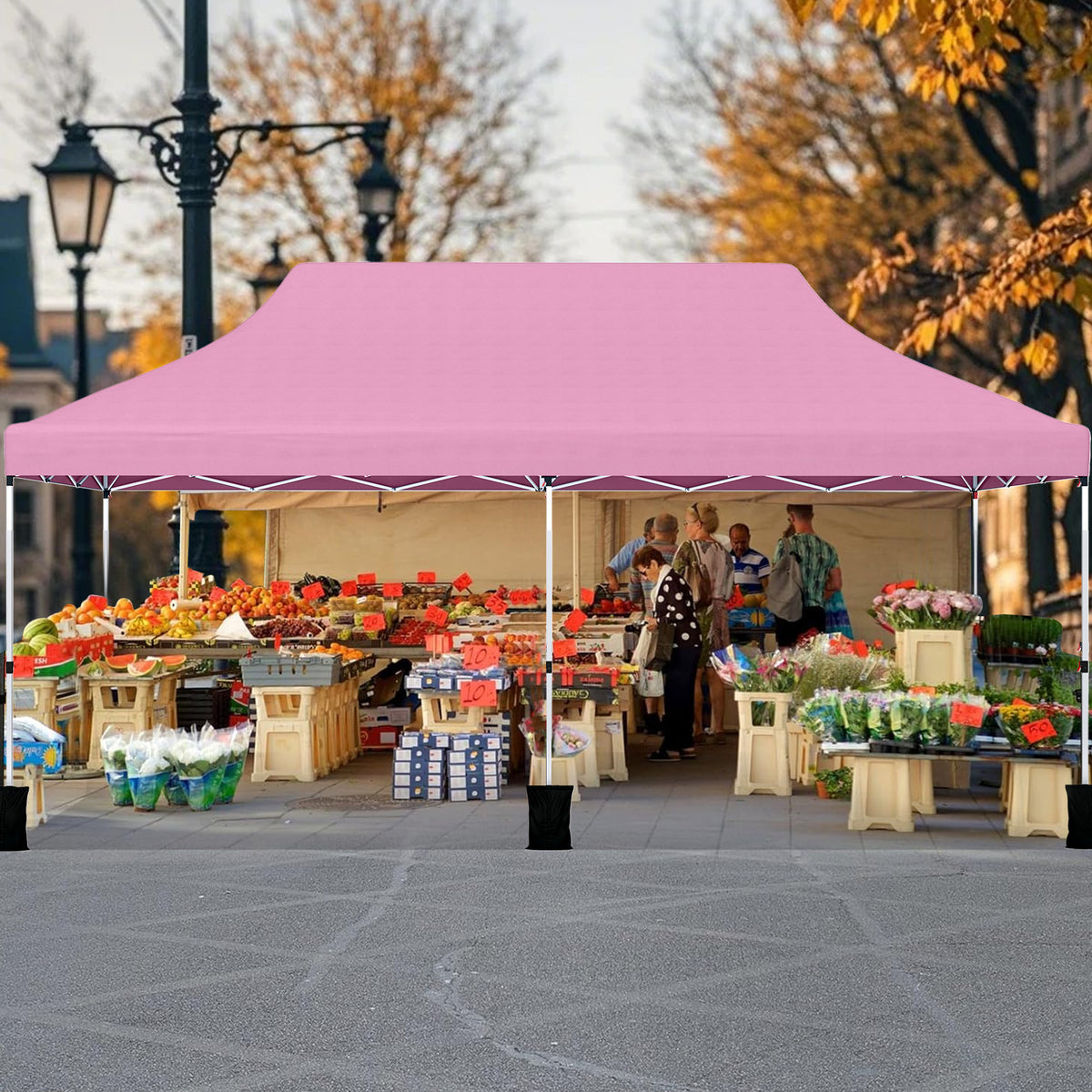 10 x 20 FT Pop-Up Canopy Tent Foldable Gazebo - Blue