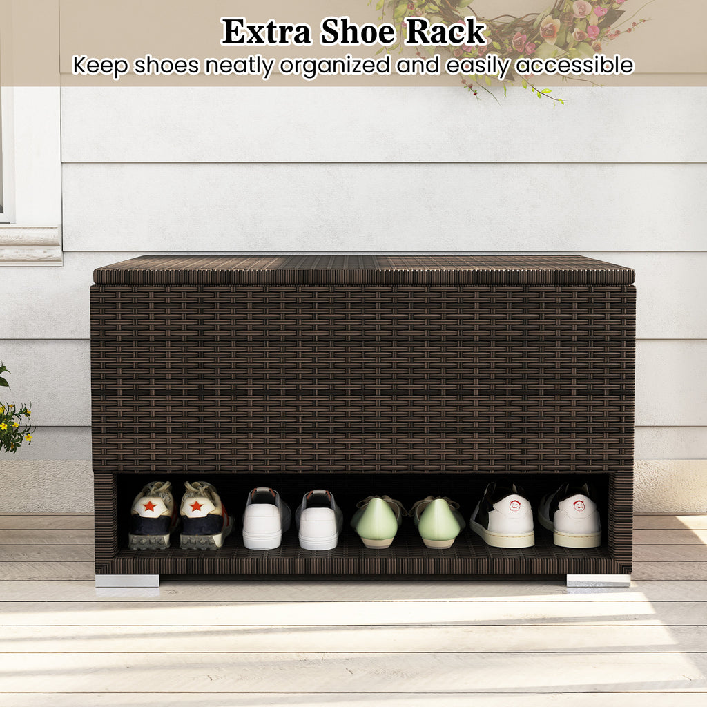 PE Rattan Storage Bin with Waterproof Liner