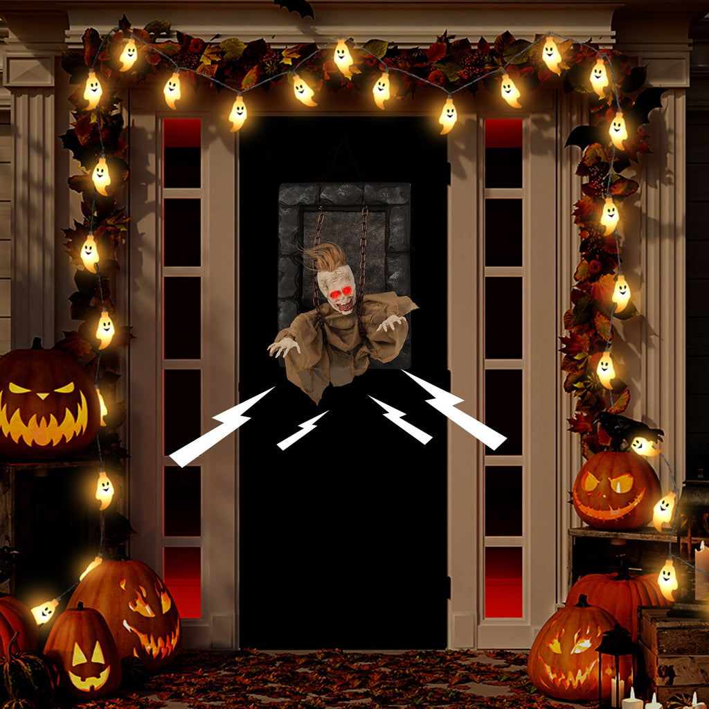 Halloween Hanging Animated Zombie Prisoner Decoration Sound Activated - Variation A