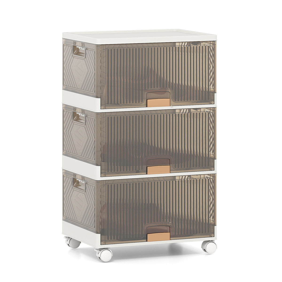 3-Tier Stackable Storage Bins with Wheels