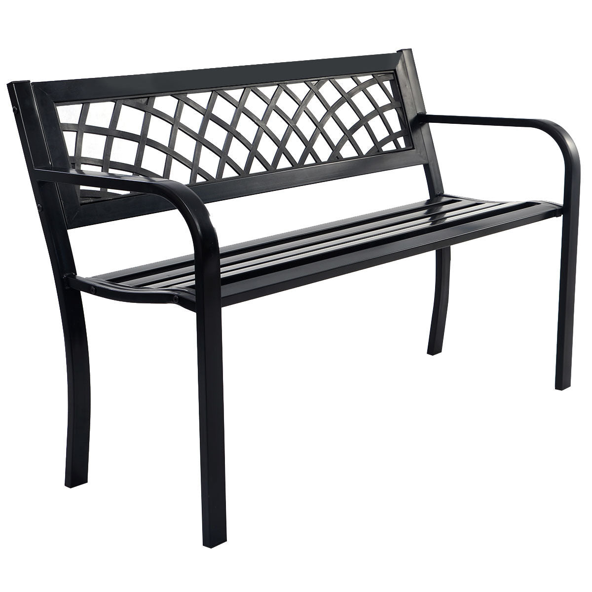 Outdoor Bench with Steel Frame - Style 1