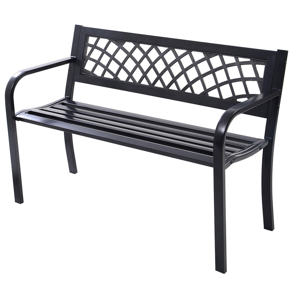 Outdoor Bench with Steel Frame - Style 1
