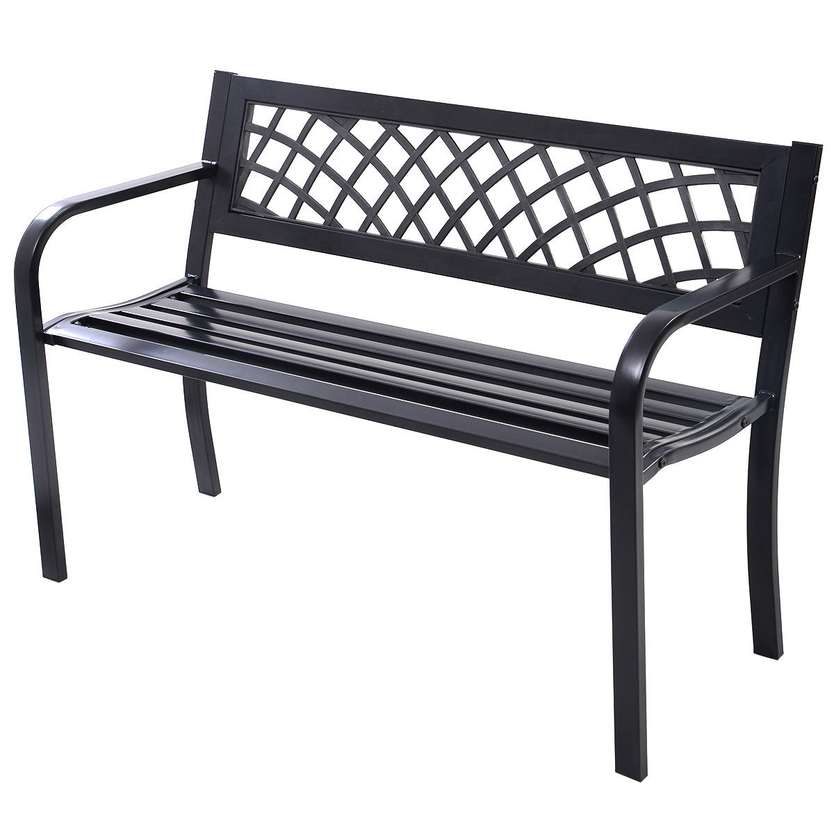 Outdoor Bench with Steel Frame - Style 1