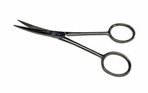 Mustache Scissors 6 Piece Set - 2 Straight (4.7 inches each), 2 Curved (4.5 inches each) and 2 Straight with Finger Rest (4.2 inches each)