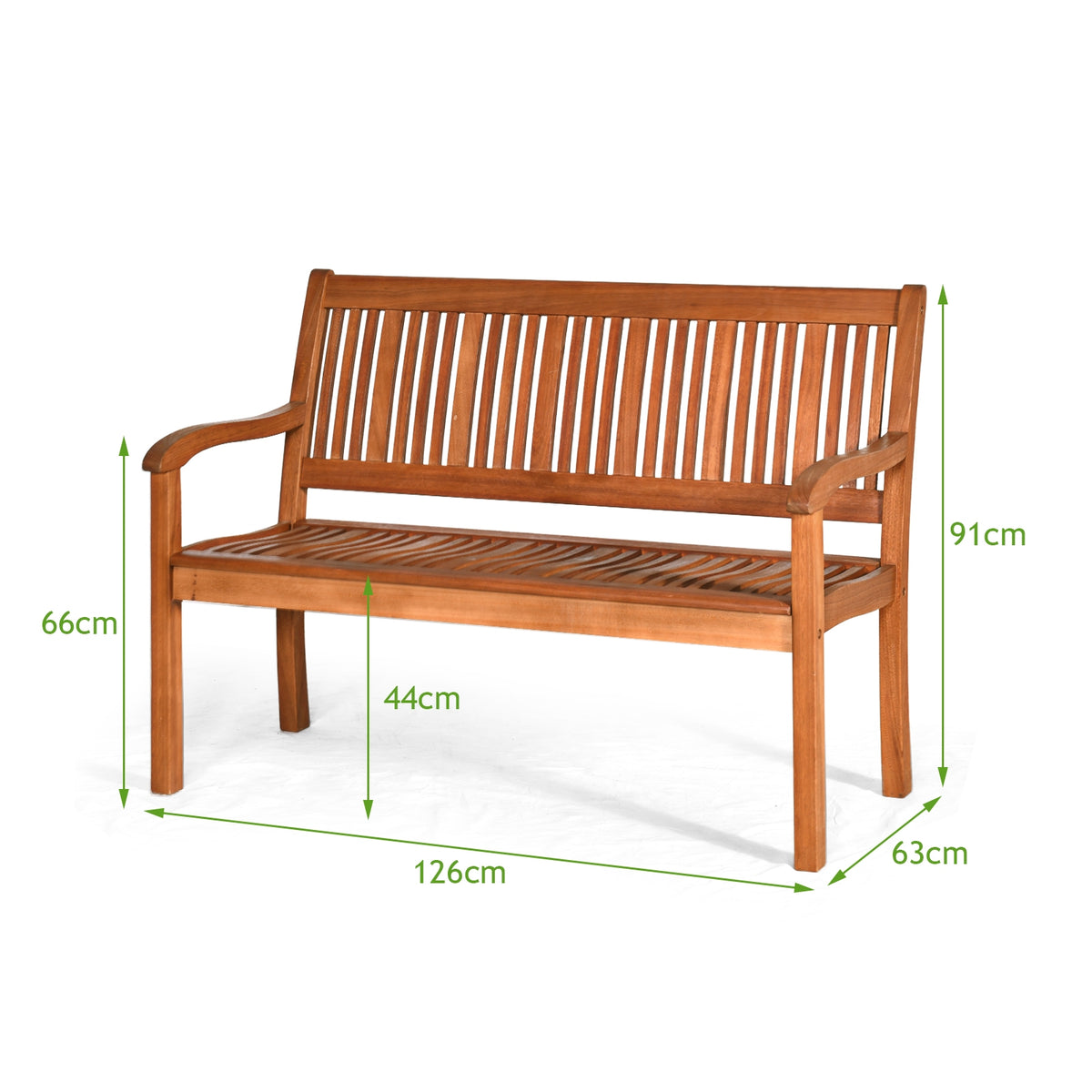50 Inch Eucalyptus Garden Bench with Curved Backrest