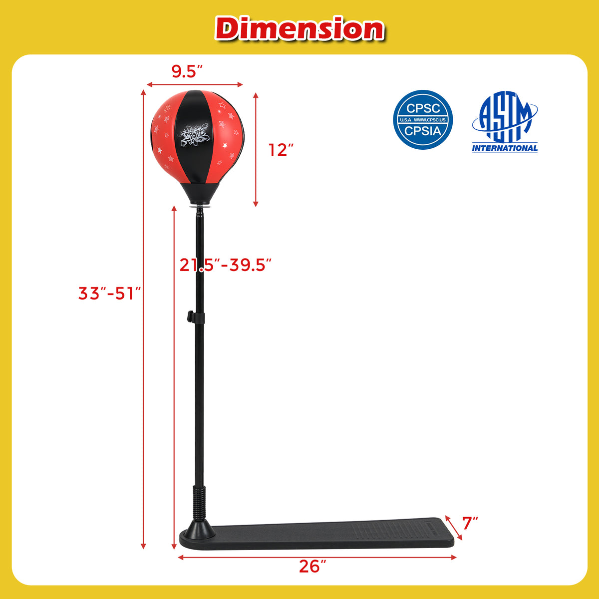Kids Adjustable Punching Bag Stand with Gloves & Safety Cover - Colorful