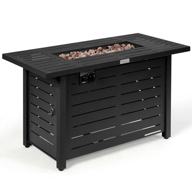 42 Inch 60,000 BTU Fire Pit Table - Alloy Steel Tabletop