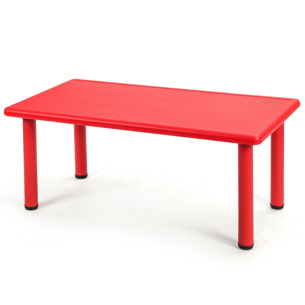 Kids Plastic Rectangular Play and Learning Table - Red