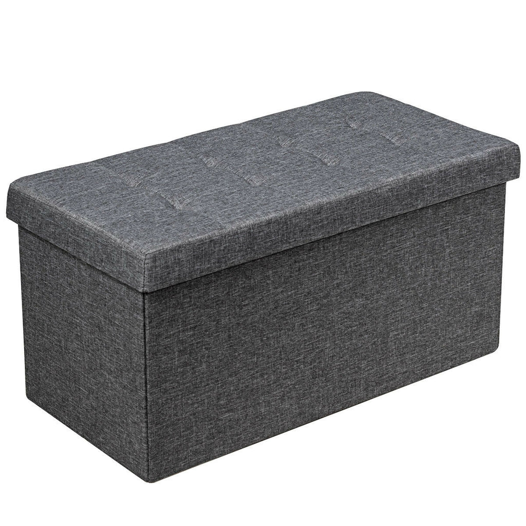 31.5" Storage Ottoman Footrest with Removable Bin - Dark Gray