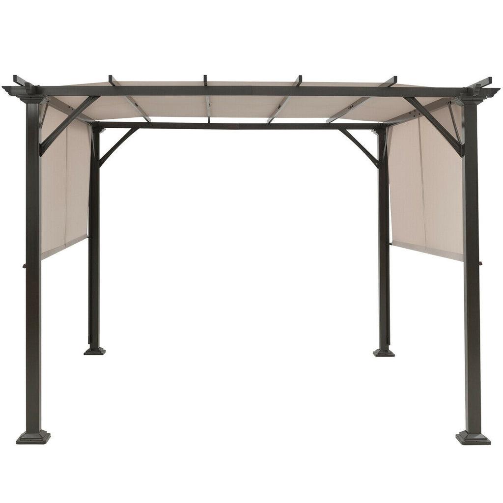 10 x 10 Metal Patio Canopy Shelter - Beige