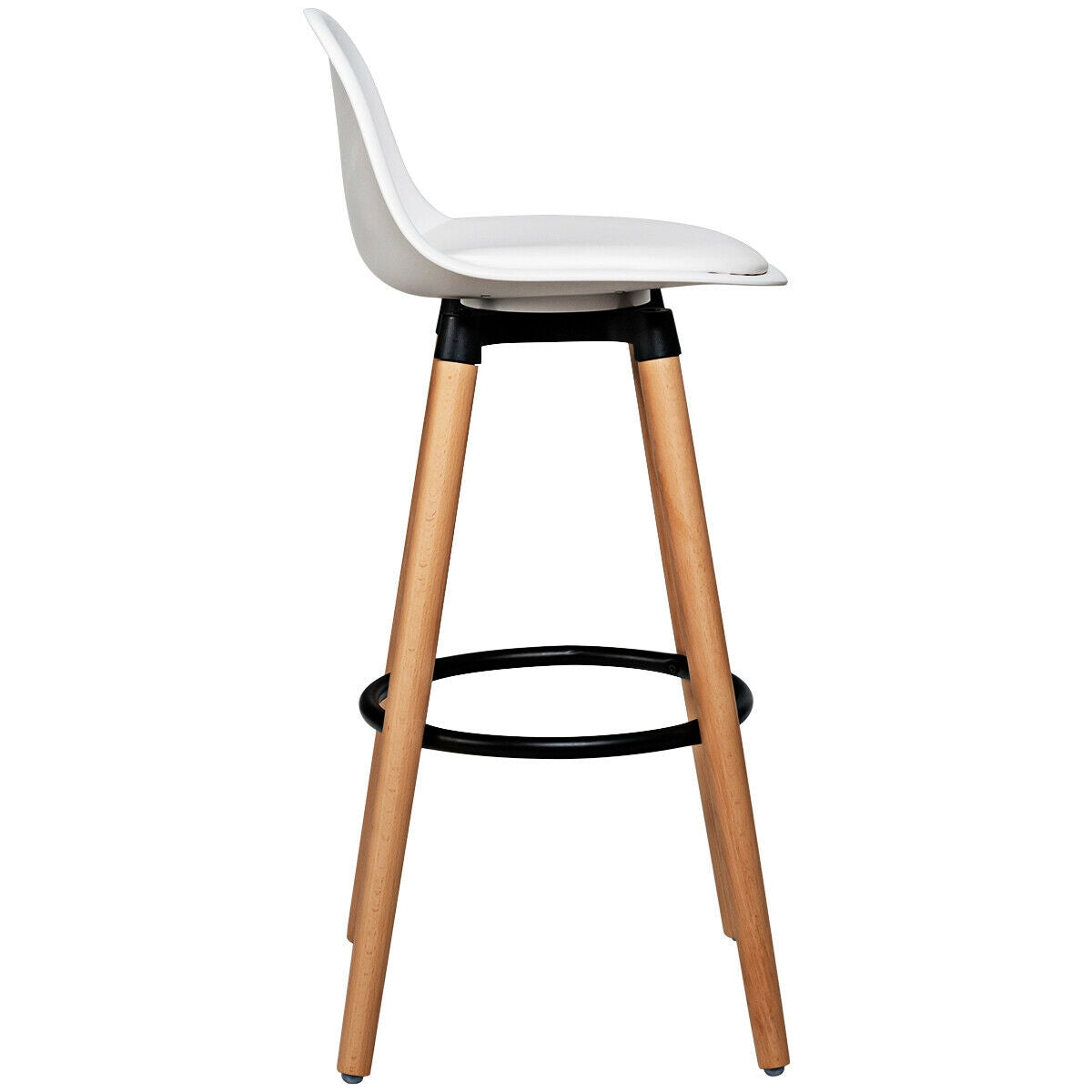Mid-Century Barstool 28.5 Inch Pub Chair Set - White