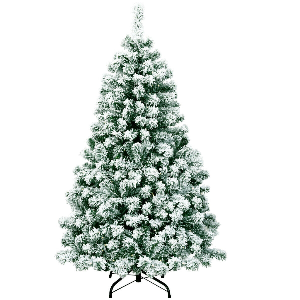 Pre-Lit Snow Flocked Artificial Christmas Tree 4.5ft with LED Lights