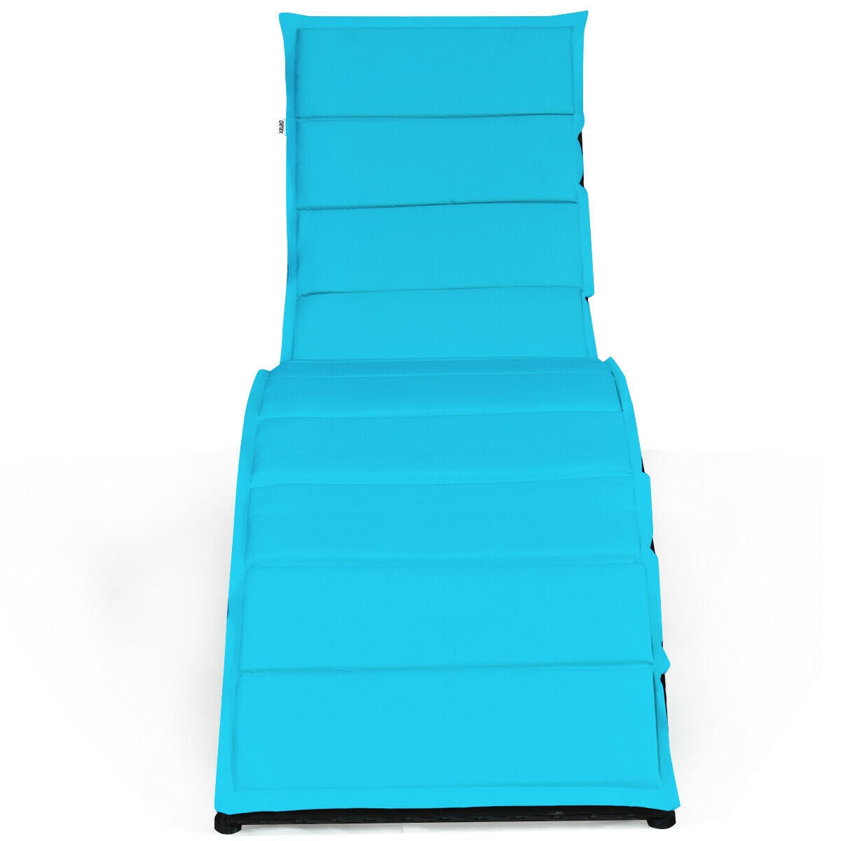Foldable Patio Lounge Chair with Cushion – Turquoise