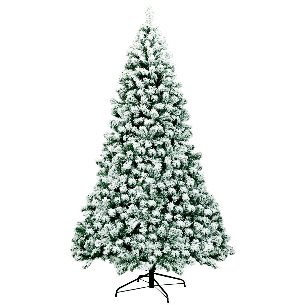 7.5 Feet Pre-Lit Snow Flocked Artificial Christmas Tree with 550 Lights