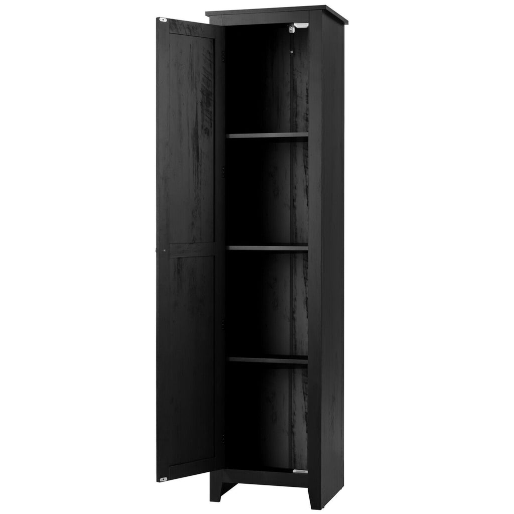 Tall Bathroom Storage Cabinet 4-Tier Black 72 Inch