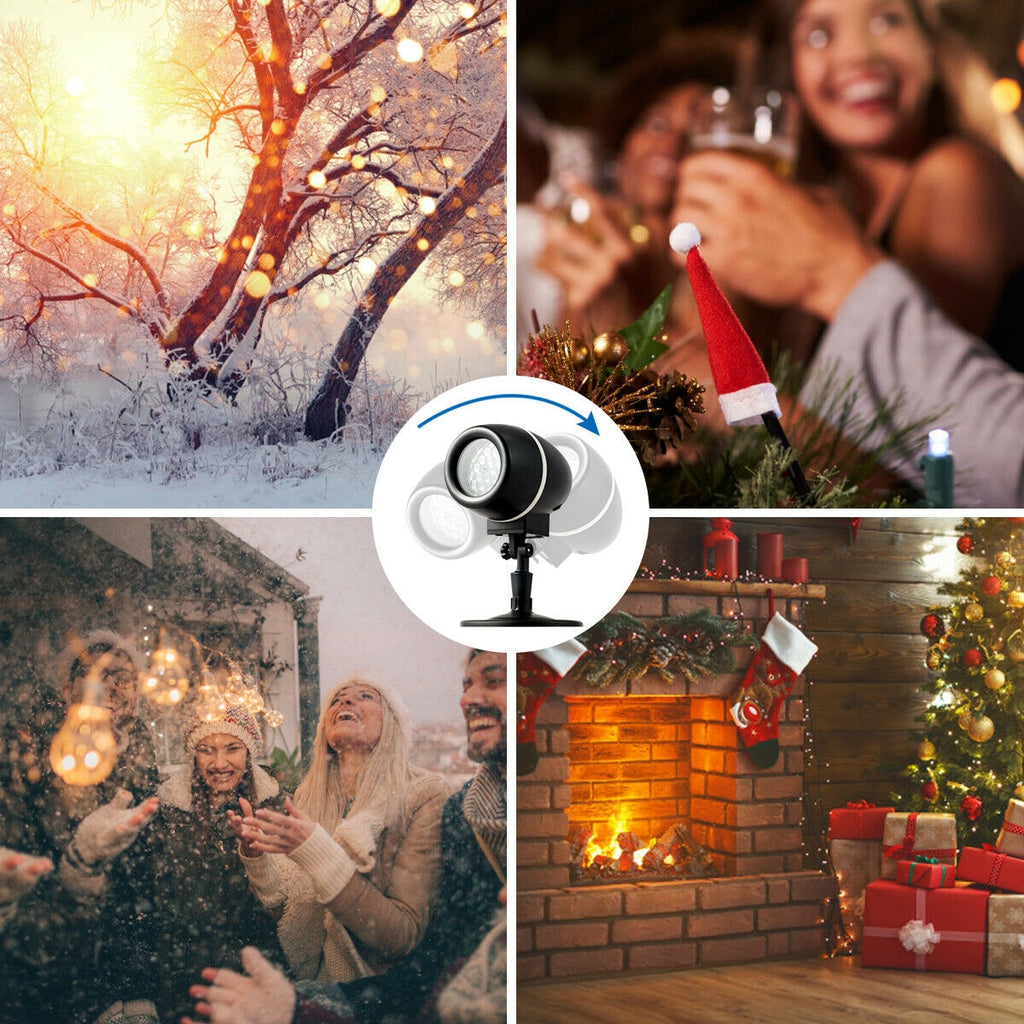 Outdoor Waterproof Snowflake LED Projector Lights with Remote Control