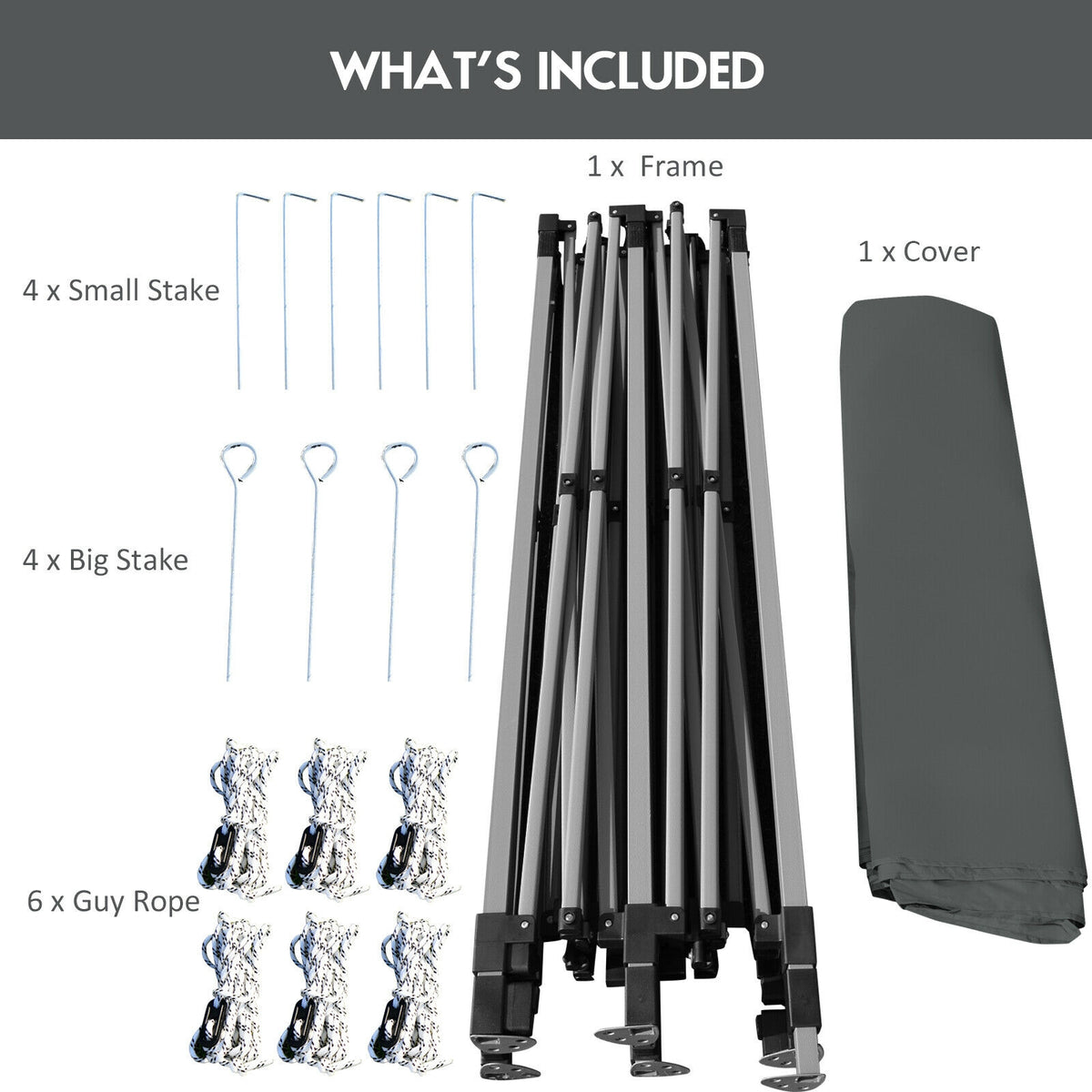 10 x 20 Feet Sun Shelter with Carrying Bag - Gray