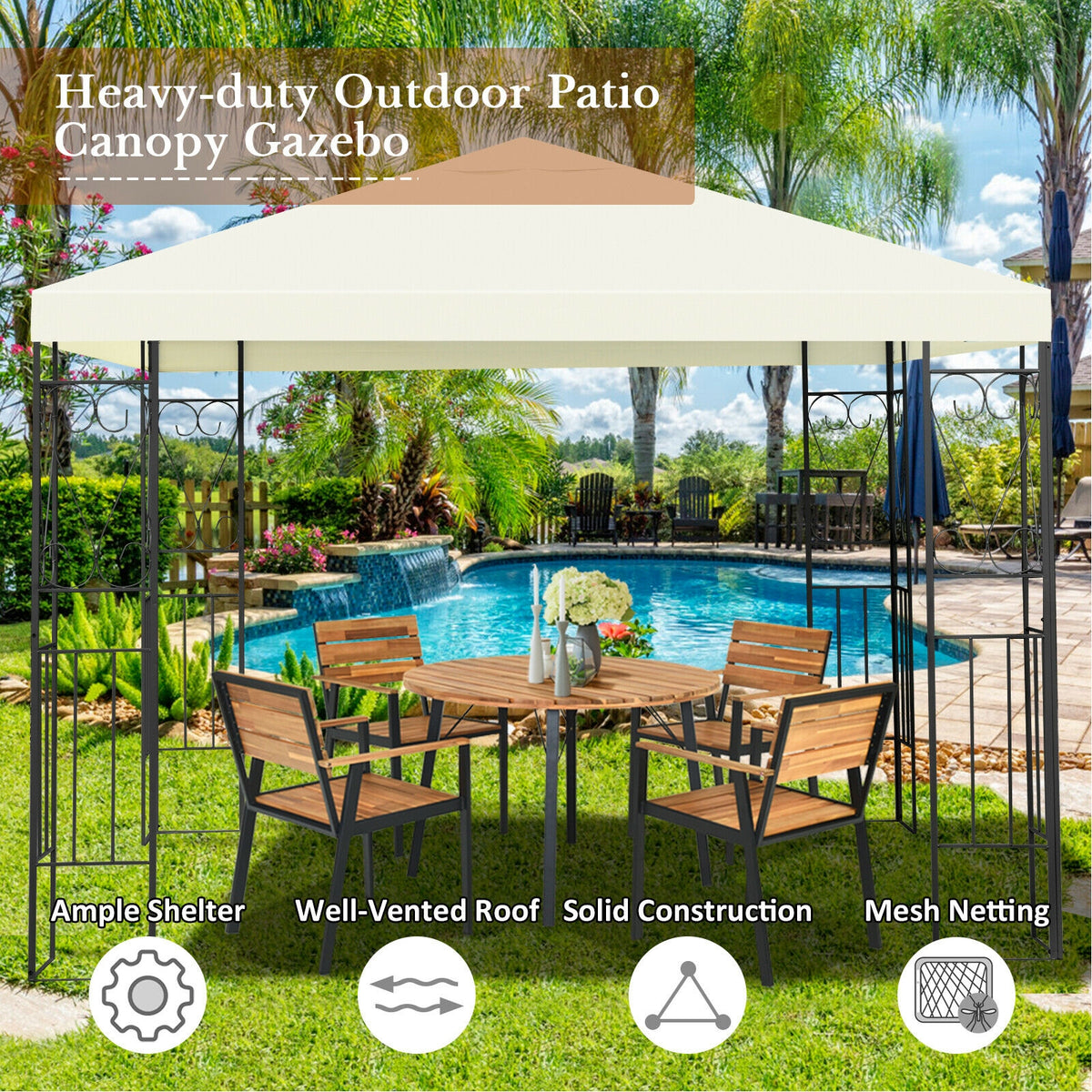 10 x Feet Patio Gazebo Canopy Tent Garden Shelter