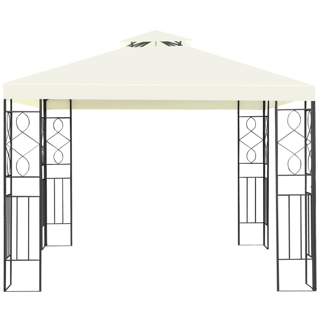 10x10 Patio Gazebo Canopy Tent - Double Roof 9ft Height