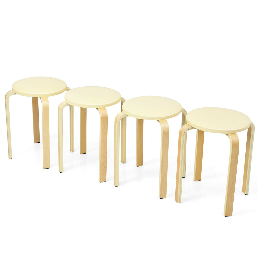 Bentwood Stackable Stools Set of 4 - Multicolor