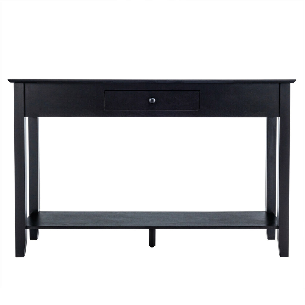 Console Sofa Table with Drawer Storage - Black