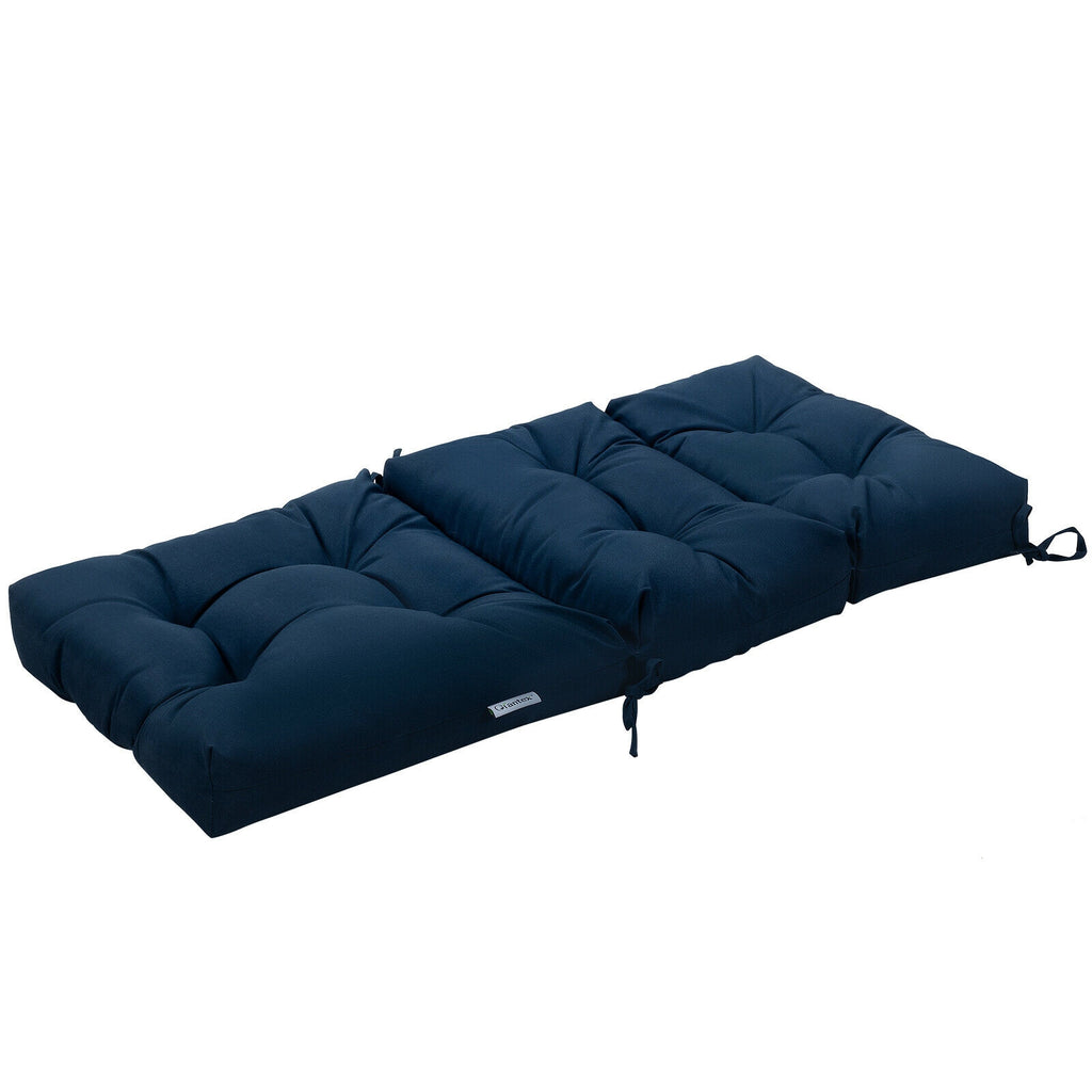 Tufted Patio High Back Chair Cushion with Non-Slip String Ties