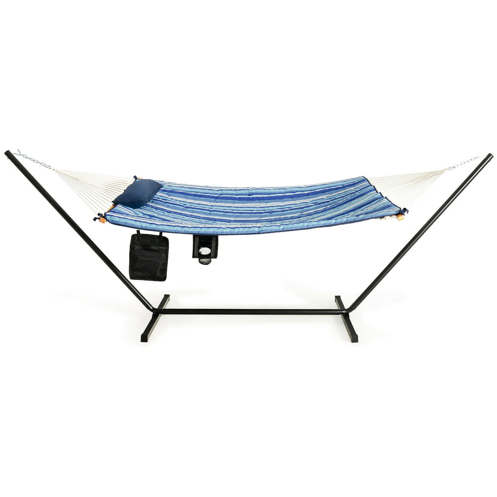 Hammock Chair Stand Set Cotton Swing with Pillow Cup Holder Indoor