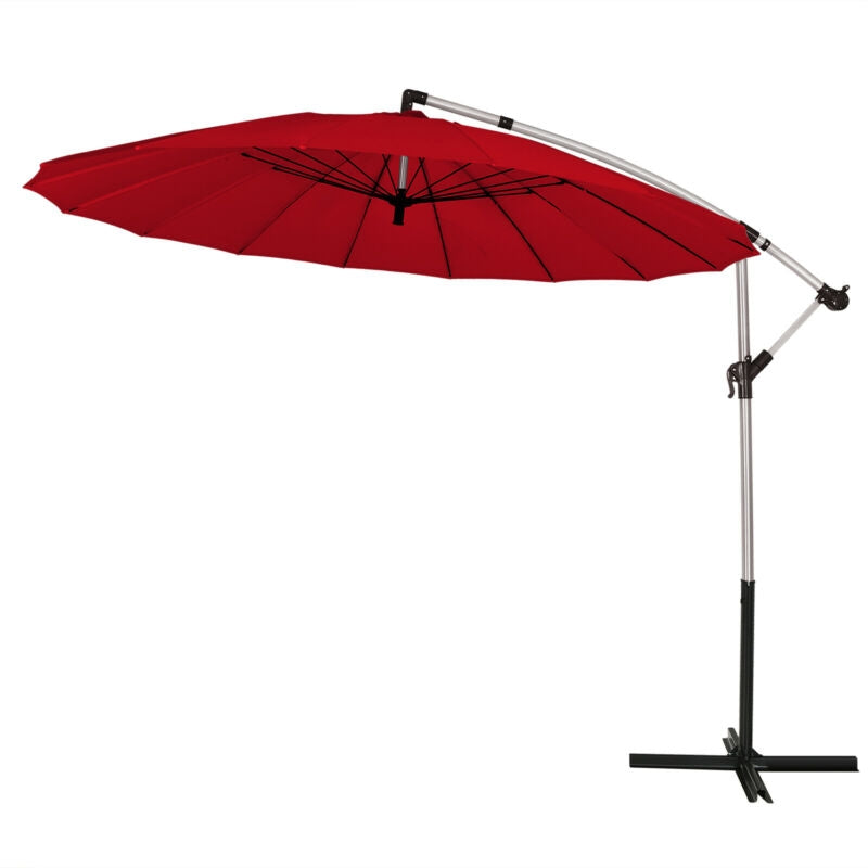 10 Feet Patio Offset Umbrella Market Hanging for Backyard Poolside