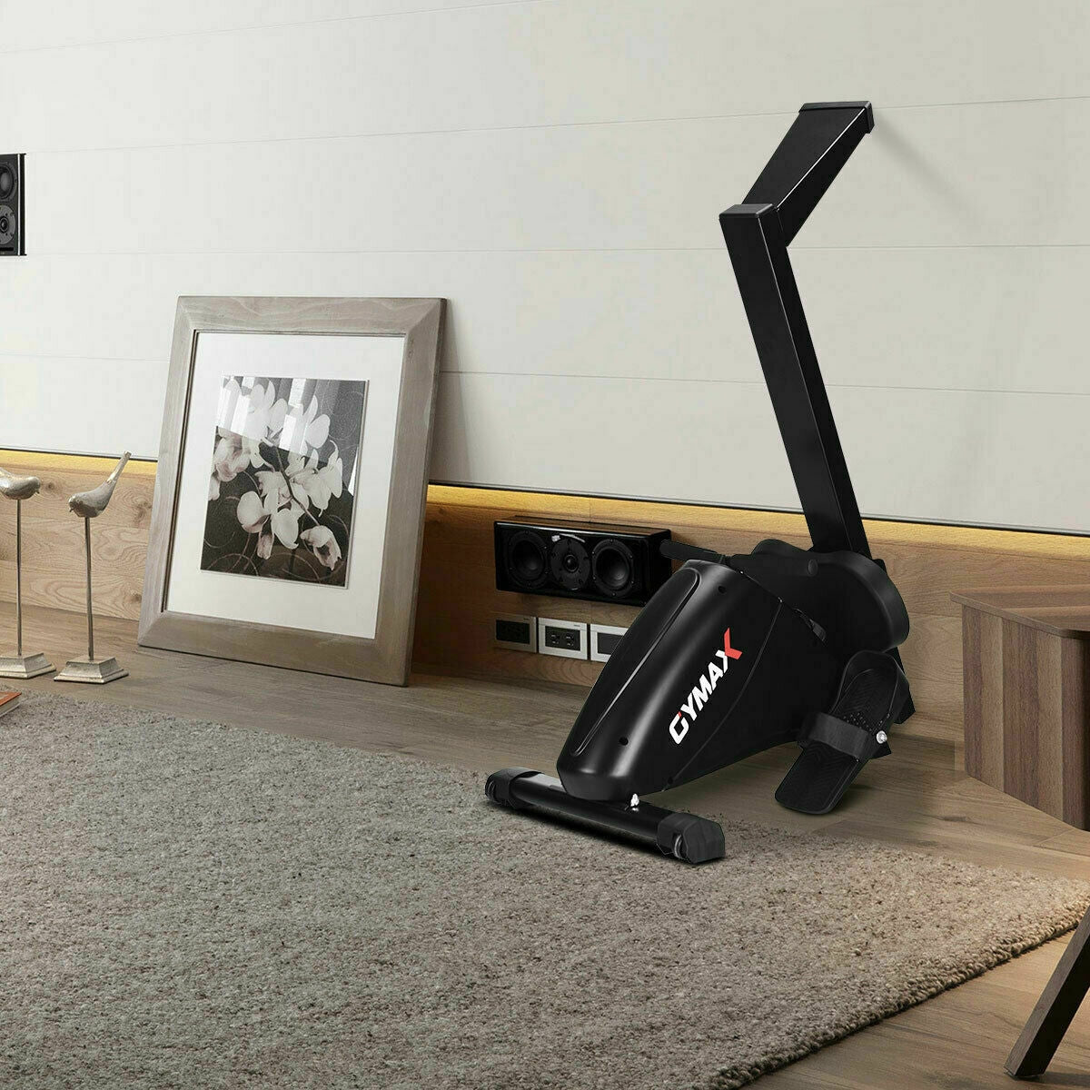 Foldable Magnetic Rowing Machine with 10 Resistance Levels for Home Gym