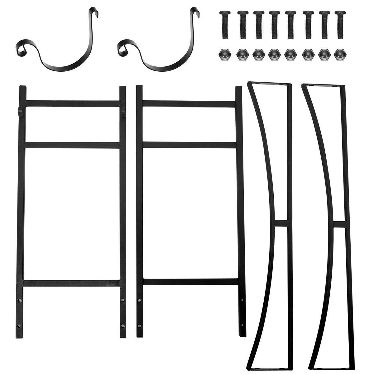 33 Inch Firewood Rack with Removable Kindling Holder Steel Fireplace