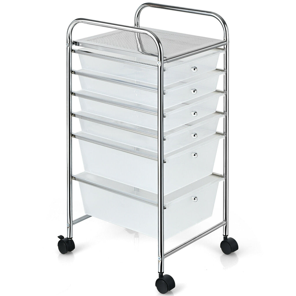 Multifunctional 6 Drawers Rolling Storage Cart Organizer