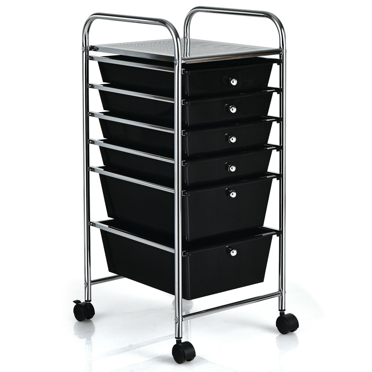 6-Drawer Rolling Storage Cart Organizer - Black