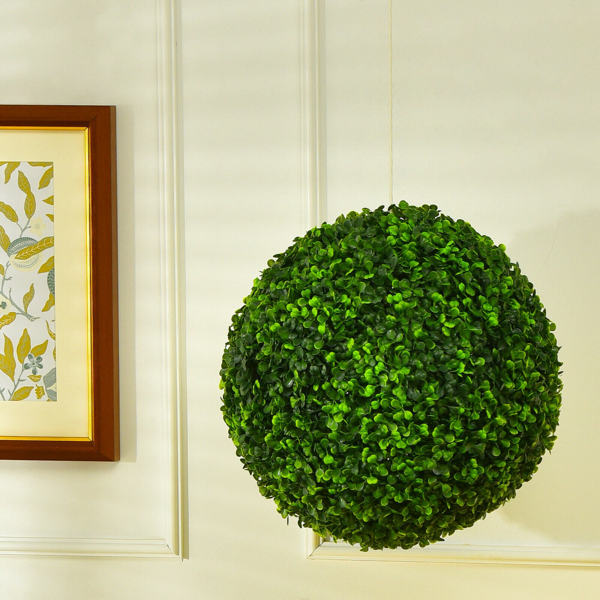 Artificial Topiary Balls 15.5 Inch Faux Boxwood Plants - No Flower, 2 Pieces