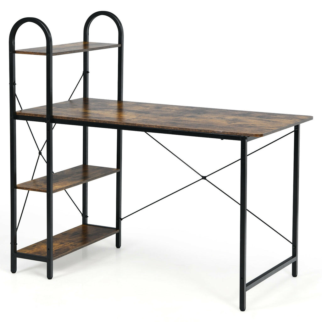 48-Inch Reversible Computer Desk with Storage Shelves