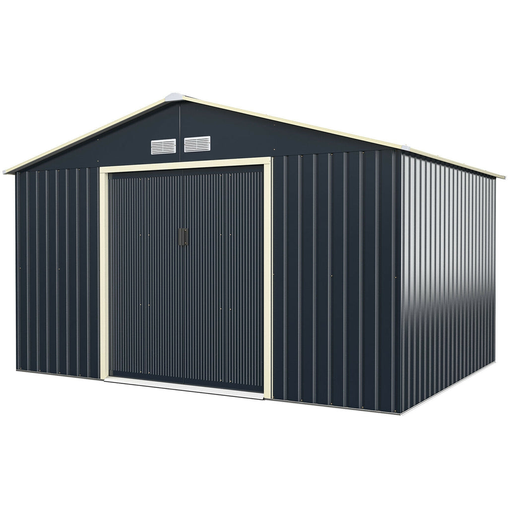 11 x 8 Feet Metal Storage Shed for Garden and Tools with 2 Lockable