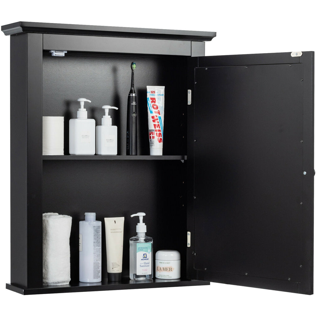 Wall Mount Bathroom Cabinet with One Mirror Single Door Adjustable