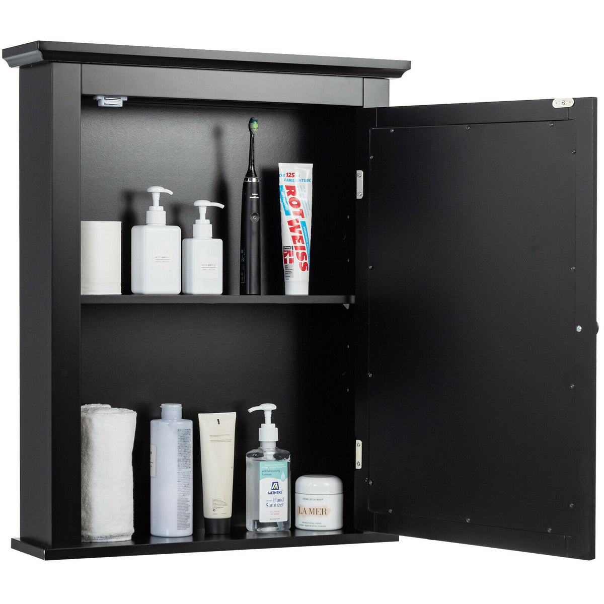 Wall Mount Bathroom Cabinet with One Mirror Single Door Adjustable