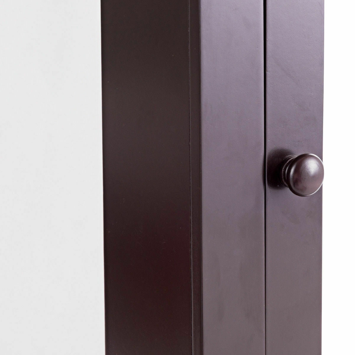 Wall Mount Bathroom Cabinet with Mirror Single Door Brown