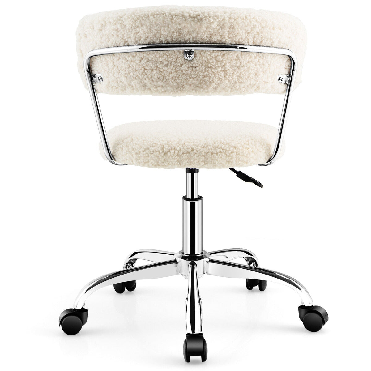 Computer Desk Chair Adjustable Sherpa Office Swivel Vanity