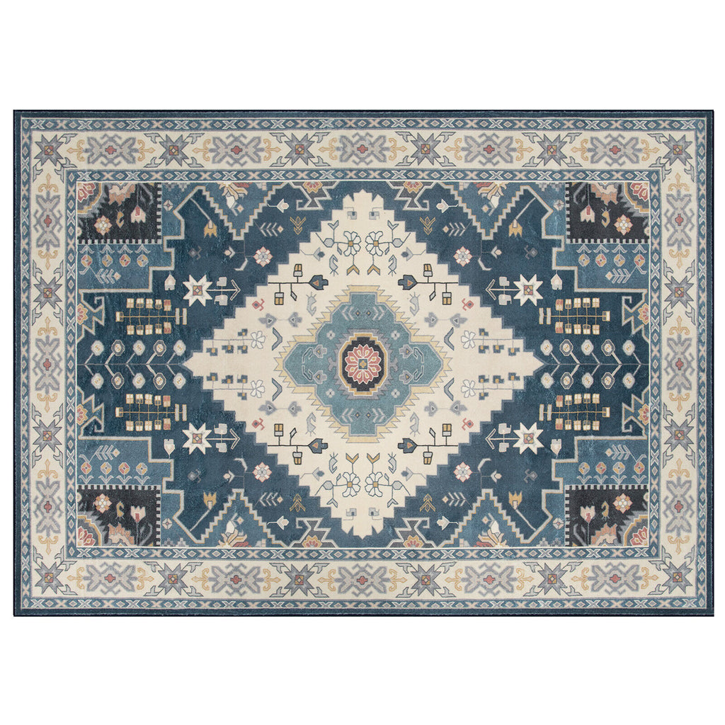 Faux Wool Area Rug Doormat - Waterproof Non-Slip Floor Cover for Living Room, Bedroom, Kitchen, 0.4 Inch Thick - Variation S