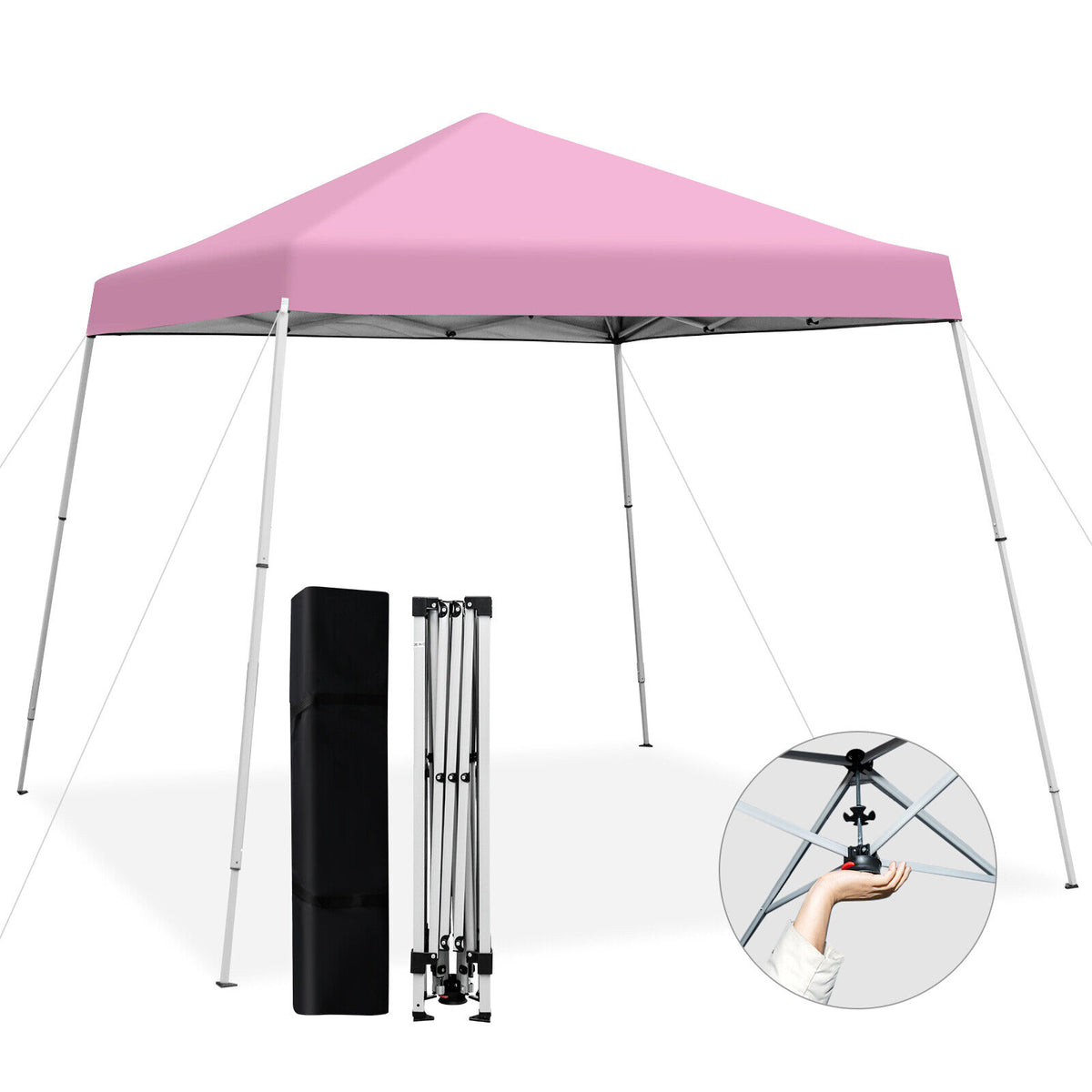 10 x 10 Feet Outdoor Pop-Up Canopy with Carrying Bag - Pink