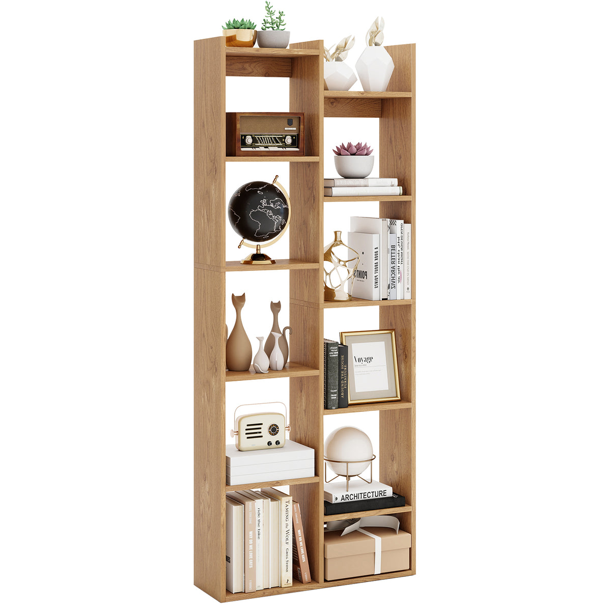 11-Tier Modern Book Organizer Bookcase with Anti-Tipping Kits