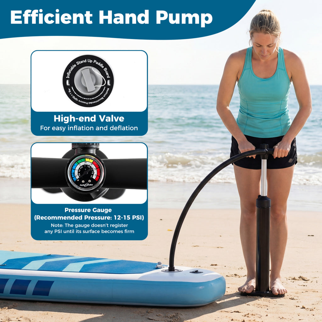 11' Wide Inflatable Stand Up Paddle Board with Backpack - Dark Blue Variation